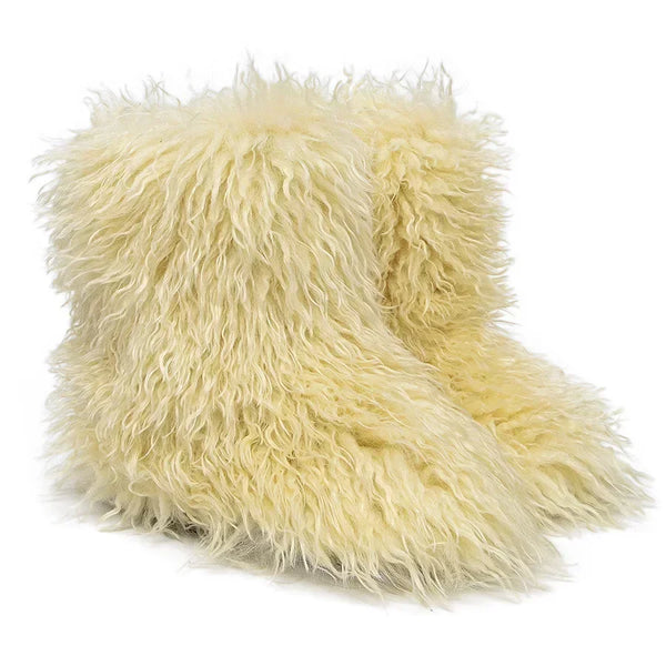 Trendy Teddy Bear Faux Wool Boots