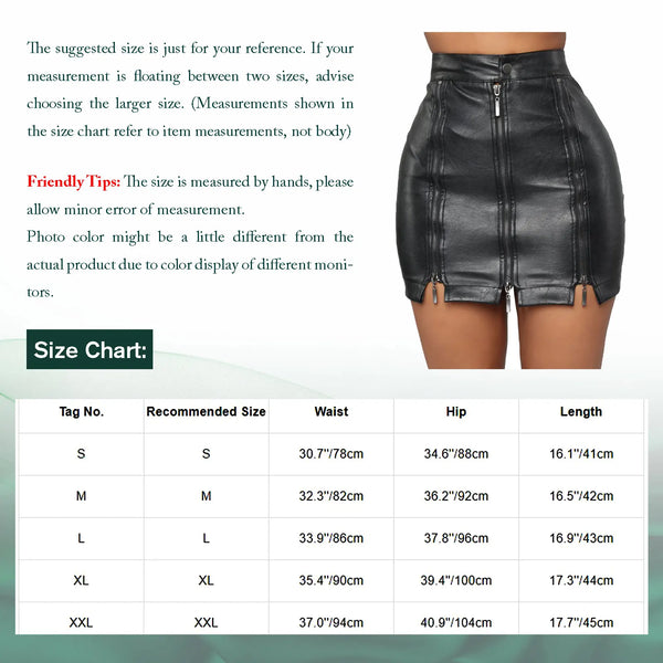Trendy Black Mini Faux Leather High Waist Skirt