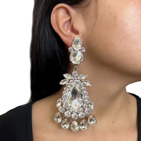 Stonefans Oversized Round Necklace Set With Earrings for Girls Women Y2k Accessories Luxury Wedding Set Decoration Jewelry Gifts