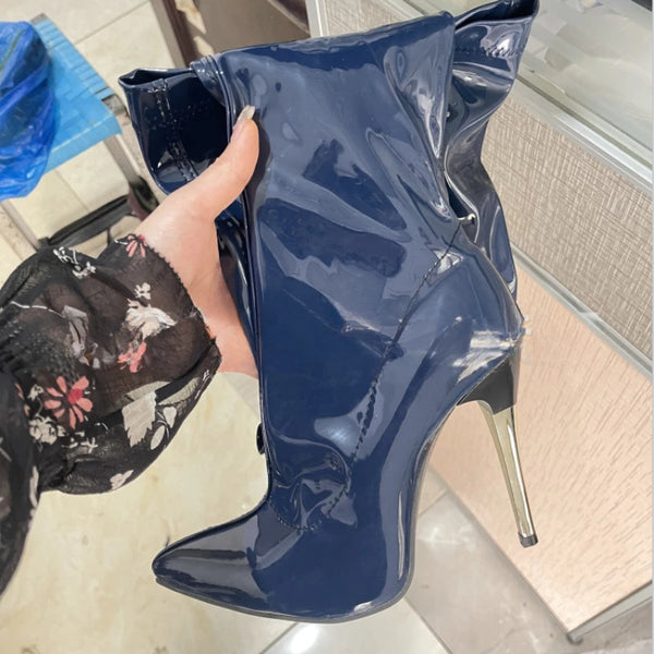 Trendy Over The Knee Patent Leather Stilettos Boots