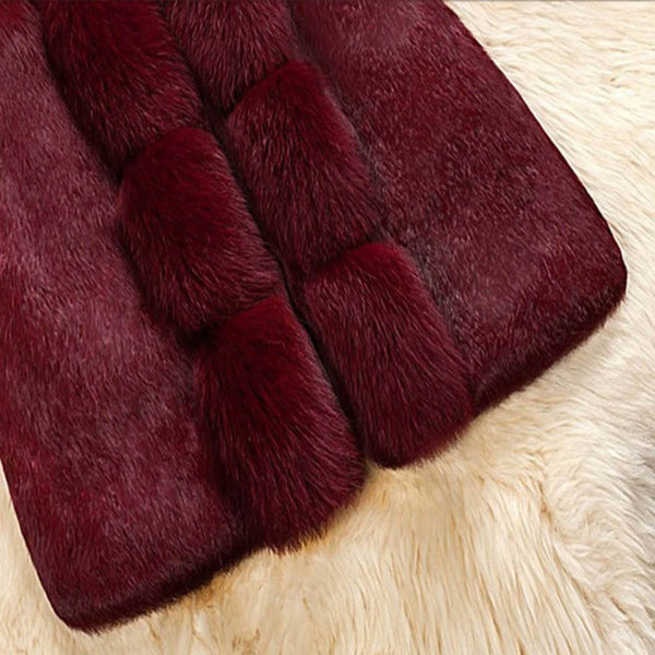 Trendy Plush Solid Faux Fur Winter Coat