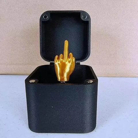 Trendy Pop The Question Middle Finger Jewelry Box