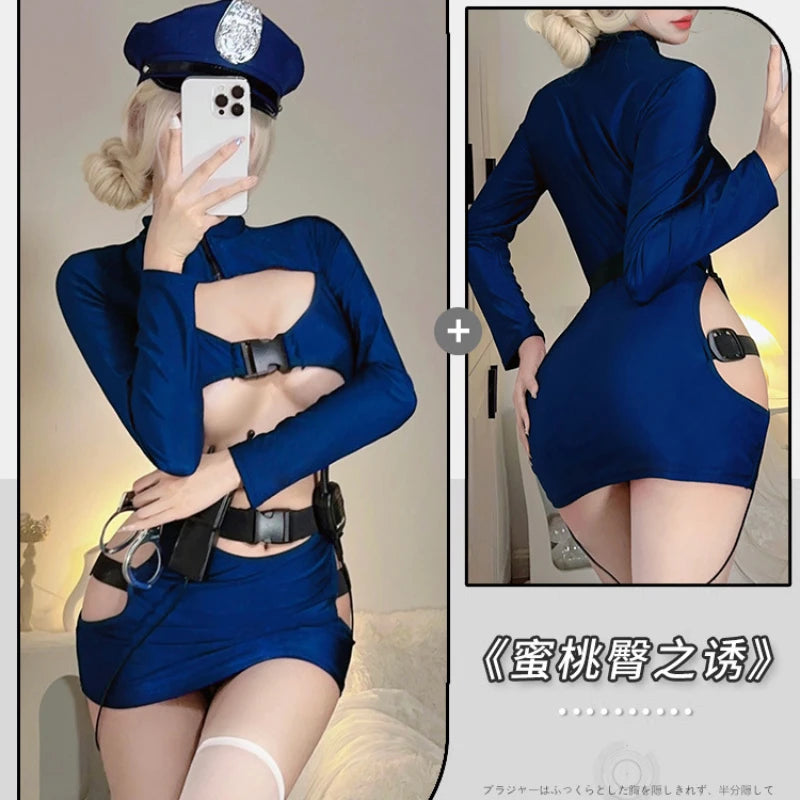 Trendy Female Officer Lingerie With Belt