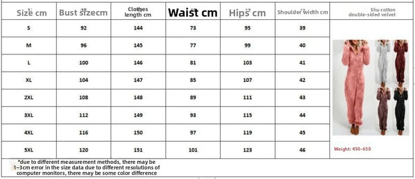 Trendy Plush Jumpsuit Hooded Pajamas