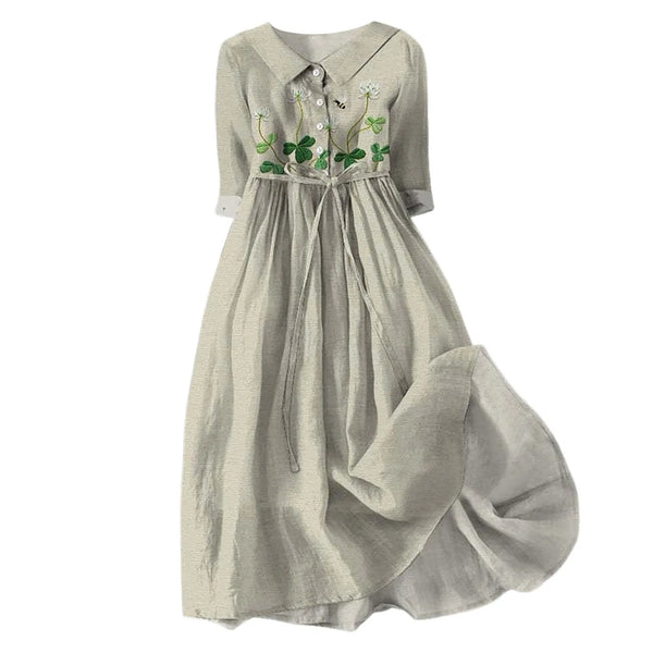 Women Korean Style Dresses Lace Up High Waist Shirt Midi Dress Summer Half Sleeve Trendy A Line Dress Streetwear Y2k Clothing