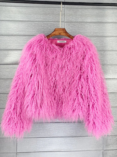 Trendy Faux Fur Shaggy Fluffy Coat