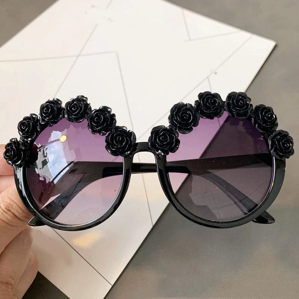 Charming Flower Fashion Cat Eye Sunglasses Women Oculos Vintage Cat Eyes Glasses Brand Designer Men Eyeglasses Shades UV400 O259