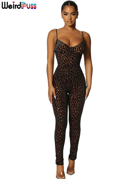 Trendy Leopard Print Sleeveless Backless Jumpsuit