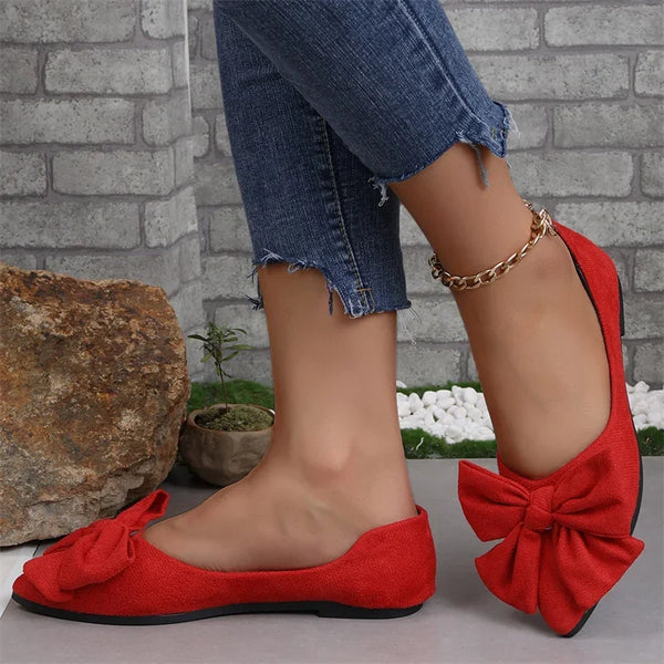 Trendy Casual Flat Bottom Bow Shoes