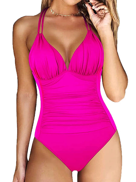 Trendy Halter Backless One- Piece Swimsuit