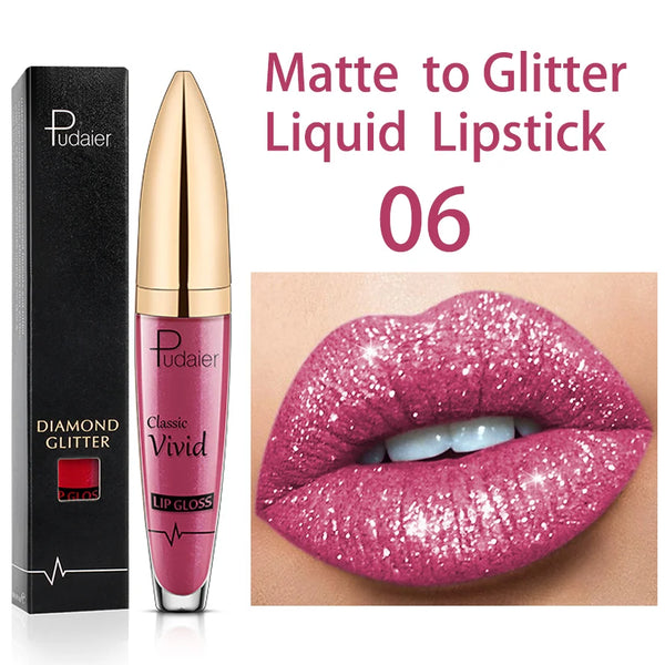 Trendy Waterproof Long Lasting  Matte Metallic Liquid Lipstick