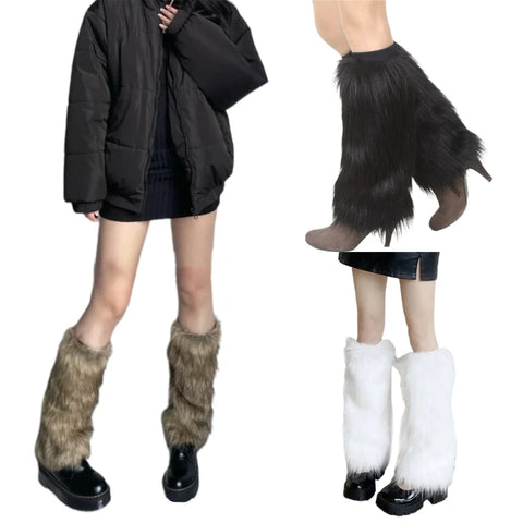 Trendy Vintage Furry Faux Fur Leg Warmers - TrendsetterbyTracy Boutique