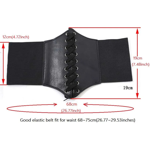 Trendy Faux Leather Elastic Corset Belt