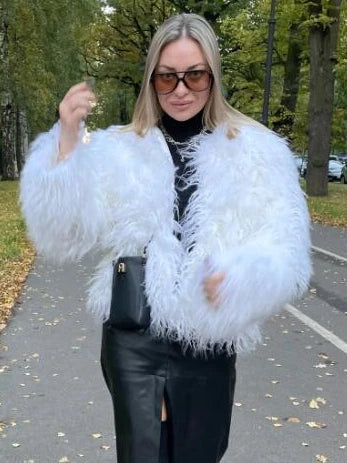 Trendy Faux Fur Shaggy Fluffy Coat