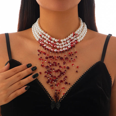 Trendy Victorian Fringed Pearl Necklace