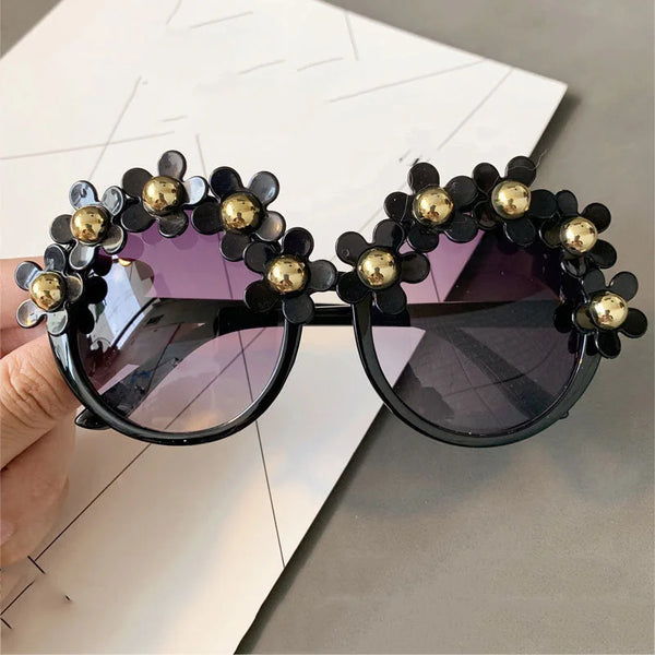 Charming Flower Fashion Cat Eye Sunglasses Women Oculos Vintage Cat Eyes Glasses Brand Designer Men Eyeglasses Shades UV400 O259