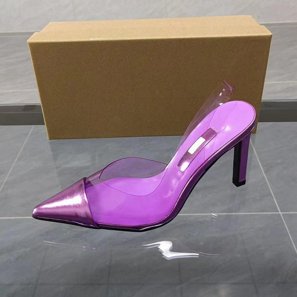 Trendy Leather Pointed Toe Heel Sandals