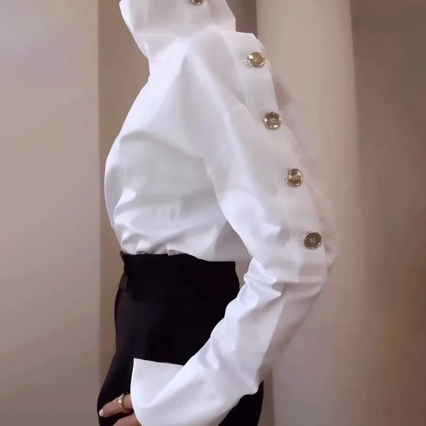 Trendy White Turtleneck Sweater