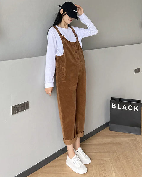 Trendy Maternity Corduroy Overall Pants