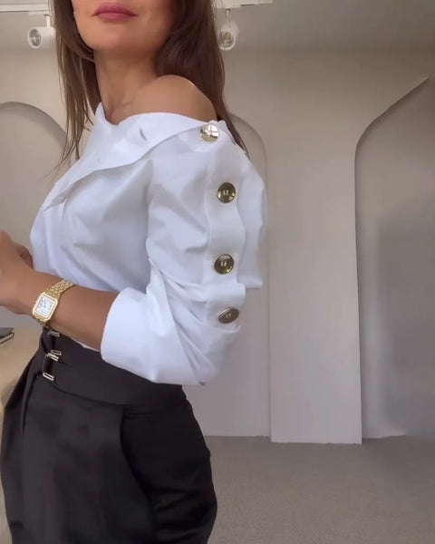 Trendy White Turtleneck Sweater