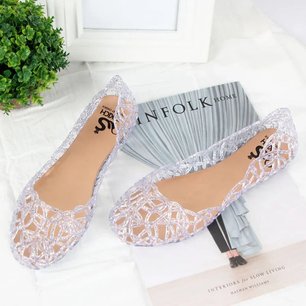 Trendy Hollow Out Fashion Crystal Sandals