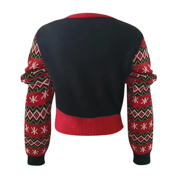 Trendy Ugly Christmas 3D Santa Claus Cropped Sweater