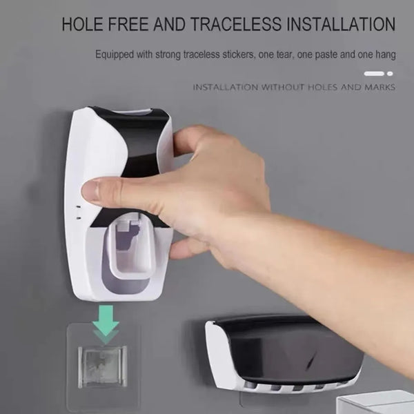 Trendy Toothbrush Holder With Automatic Toothpaste Dispenser