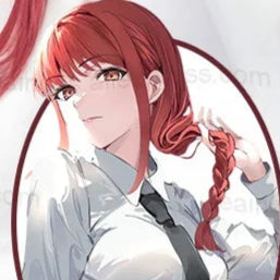 Trendy Anime Makima Cosplay Long Rose Red Braided Wig