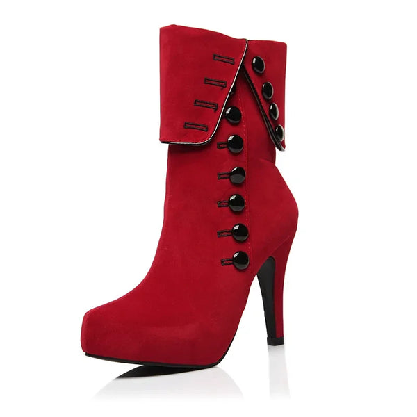 Trendy Ankle High Heels Buckle Platform Boots - TrendsetterbyTracy Boutique