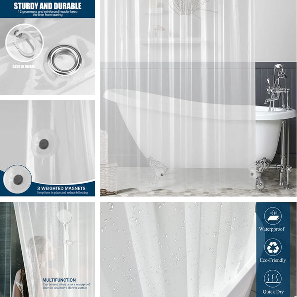 Trendy Waterproof Bath Curtains With Hook