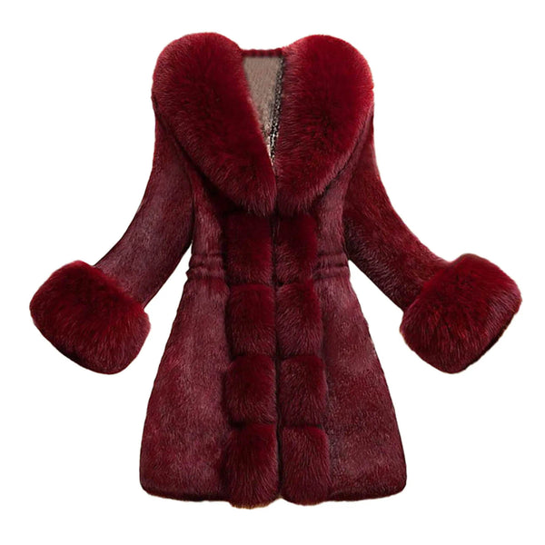 Trendy Plush Solid Faux Fur Winter Coat