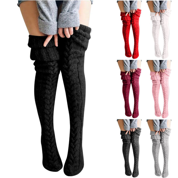 Trendy Crochet Thigh High Foot Warmers