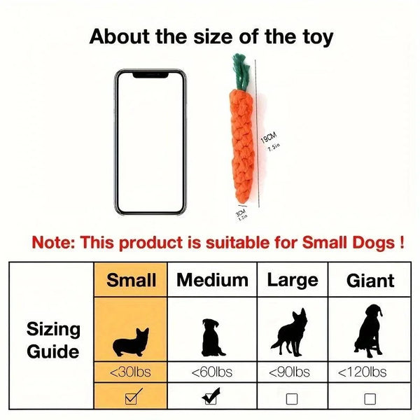 Trendy Carrot Shape Rope Dog Chew