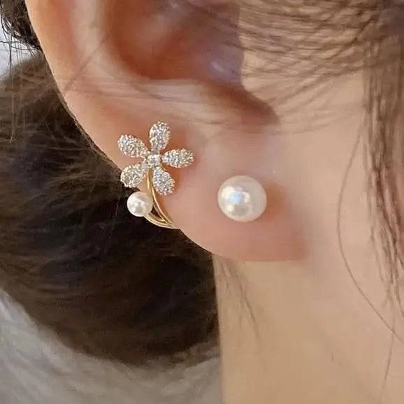 925 Silver Needle Korean Fashion Crystal Heart Earrings For Women Jewelry 2025 Trending New Luxury Women's Hoop Earrings Brincos