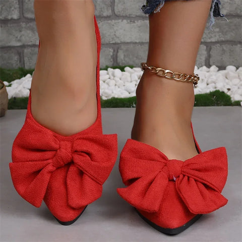 Trendy Casual Flat Bottom Bow Shoes