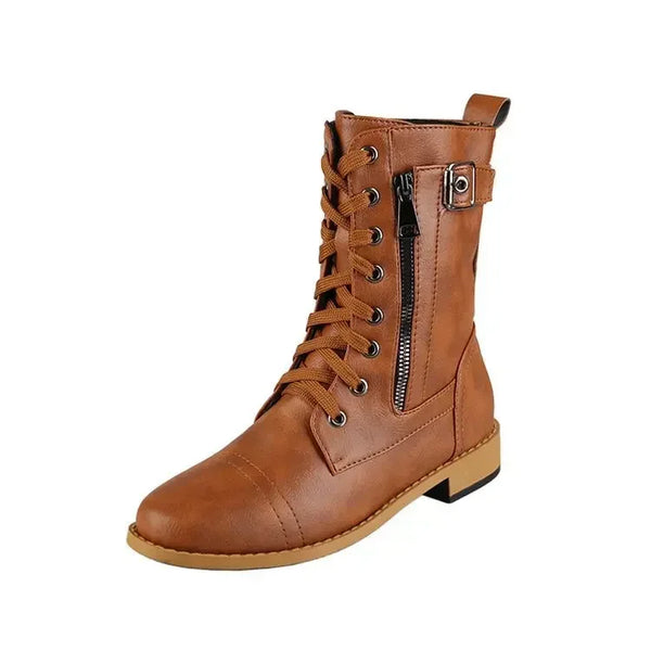 Trendy Leather High Top Platform Boots