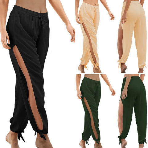 Trendy High Slit Yoga Pants