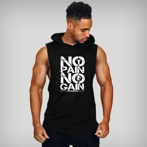 Trendy Hooded Sweatshirt Fitness Tank Top