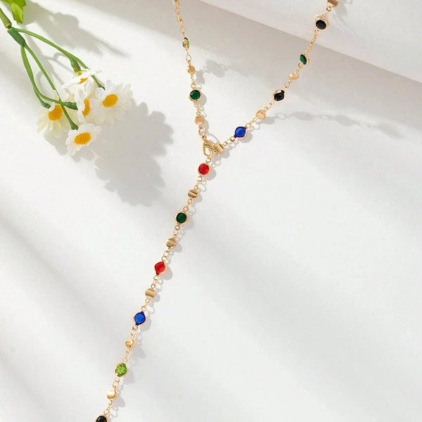 Trendy Geometric Pearl Drip Single Necklace