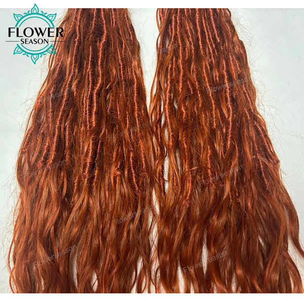Trendy Ginger Crochet Boho Human Body Wave Locs