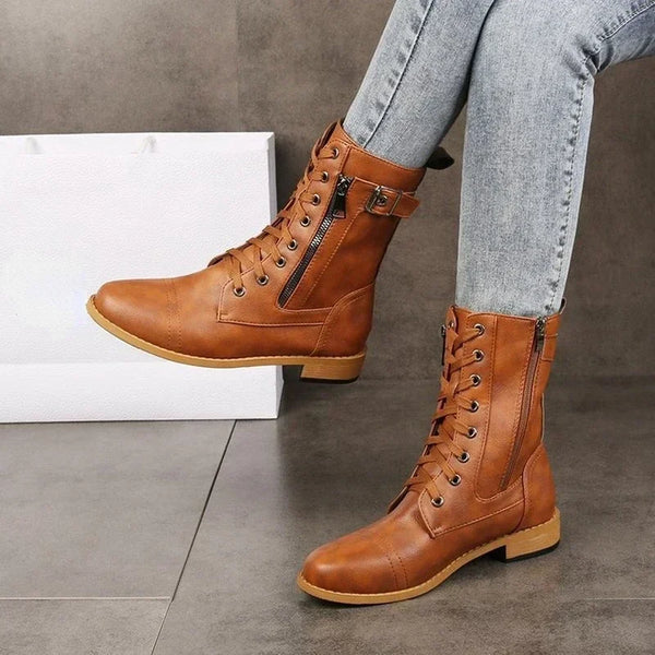 Trendy Leather High Top Platform Boots