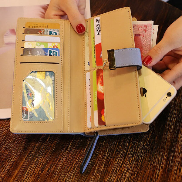 Trendy Leather Hollow Leaves Clutch Purse