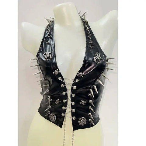 Trendy Gothic Punk Skull Bustier Corset