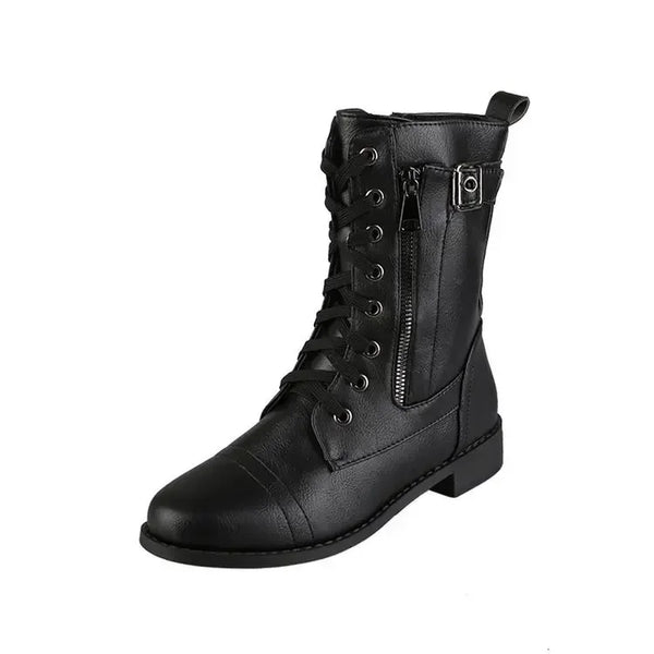 Trendy Leather High Top Platform Boots