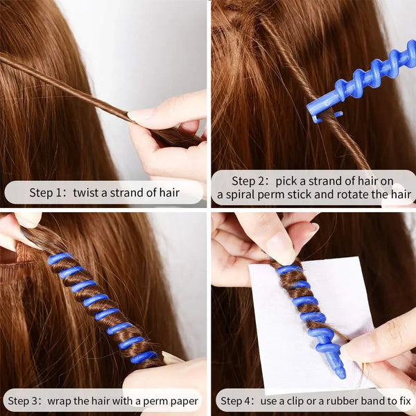 Trendy 21/22 pcs Plastic Spiral Magic Hair Curler Tool