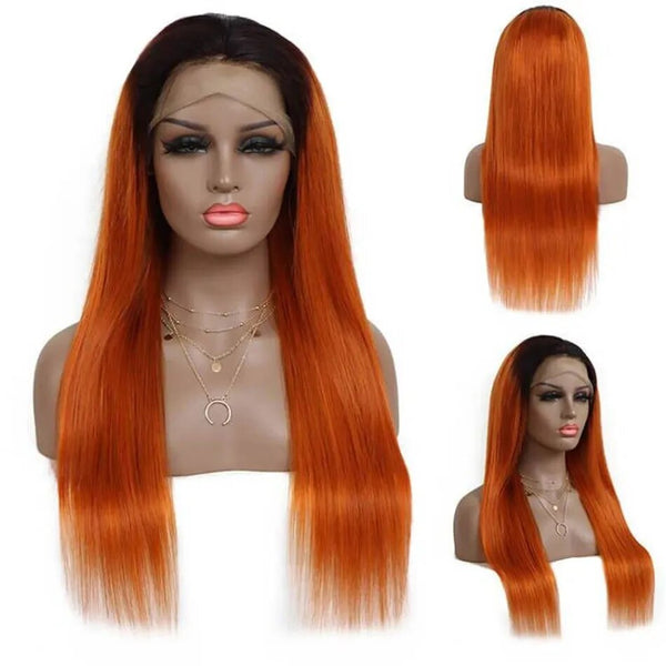 Trendy Ombre Straight Lace Frontal Human Hair Wig