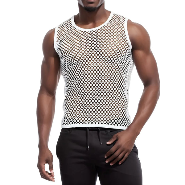 Trendy Men's Mesh Muscle Pullover Top