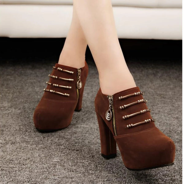 Trendy Casual High Heel Ankle Pumps Boots - TrendsetterbyTracy Boutique