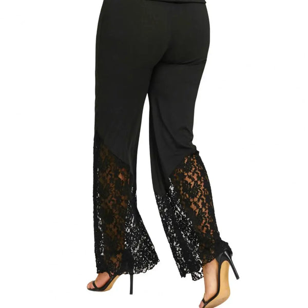 Trendy Lace Patchwork Flare Pants