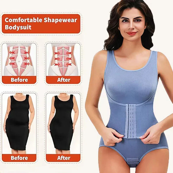 Trendy Bodysuit Shapewear With Zipper Belt